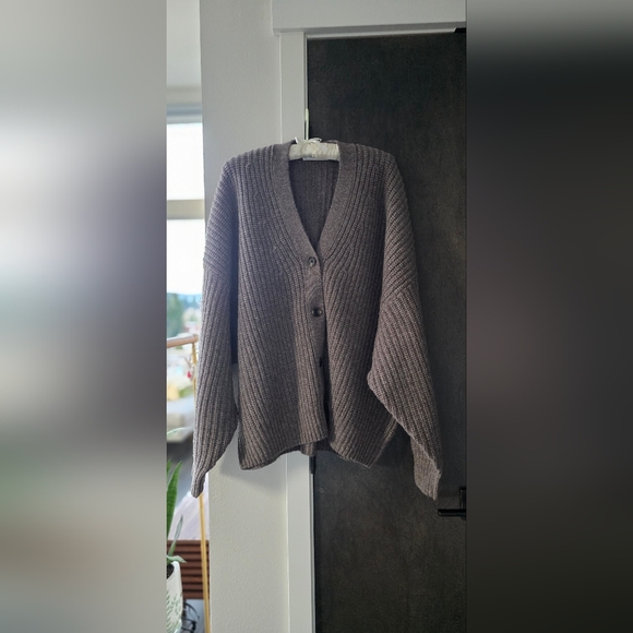OAK + FORT Taupe Women's Cardigan New!! O/S - Picture 5 of 6